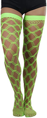Image of ToBeInStyle Women's Multi-Strand Large Diamond Fence Net Thigh High Stockings