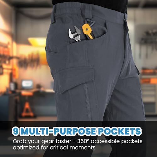 Men's Tactical Hiking Pants - Water-Resistant Cargo Work Pants, Military-Grade Construction & Outdoor Pants for Men 7
