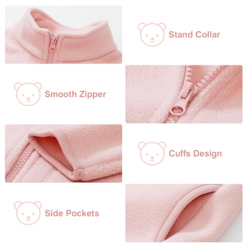 Image of SANNIDHI Kids Fleece Warm Coat, Zip-Up Long Sleeve Jacket with Pockets, High Collar Design, Fashion Outerwear Jacket for Boys & Girls, Ideal for Fall Winter Coat