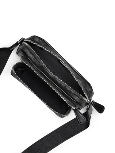 Image of GUESS Charcoal Grey Printed Saffron Mini Crossbody