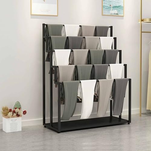 Soporte De Exhibición De Bufandas De Metal Dorado De 5 Niveles, Organizador De Corbatas De Pie Para Tiendas De Ropa, Soporte Comercial Para Hijabs, Percha Para Pantalones De B.Black-150*40*150cm