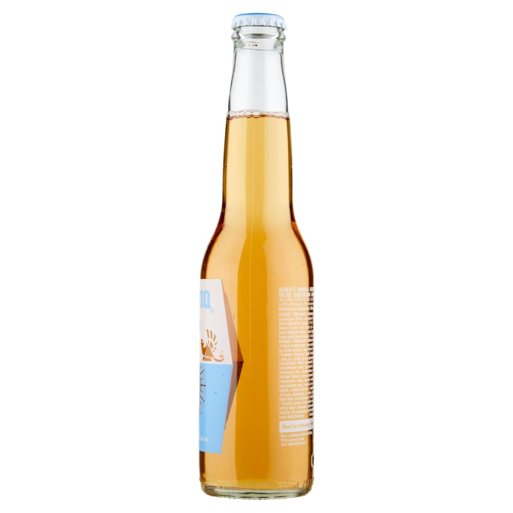Italian Gourmet Birra Analcolica cerveza sin alcohol 0,0% 24 x 33cl | gusto leggero e rinfrescante; notas malteadas, perfectamente refrigeradas para pizza, peso neto total 7,92 L + Polpa 400 g