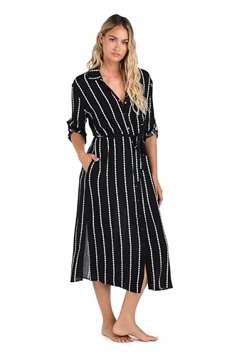 La Blanca Women's Maxi Dress Swimsuit Cover Up, Black//City Lights, Small