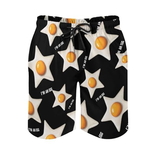 Im An Egg Fried Egg Men's Swim Trunks Quick Dry Board Shorts Hawaiian Beach Shorts With Pocket4