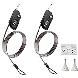 2 Pack Adjustable Combination Lock, Flexible Retractable Steel Locking Cable Trail Camera, 6.6ft Lon