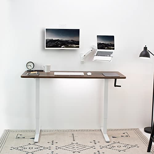 Image of VIVO Height Adjustable 17 to 32 inch Single Monitor Articulating Wall Mount for Standing Workstations, Fits 1 Screen with Max VESA 100x100mm, White, MOUNT-VW01AW | Height Adjustable Articulating Wall Mount for Standing Workstations, Max VESA 100x100mm, Holds 17.6 lbs