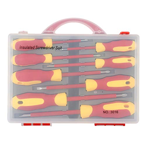 VILLCASE Insulated Screwdriver Kit Electrician Tool Set 8-in-1 Steel Portable Precision Hand Tools for Repair