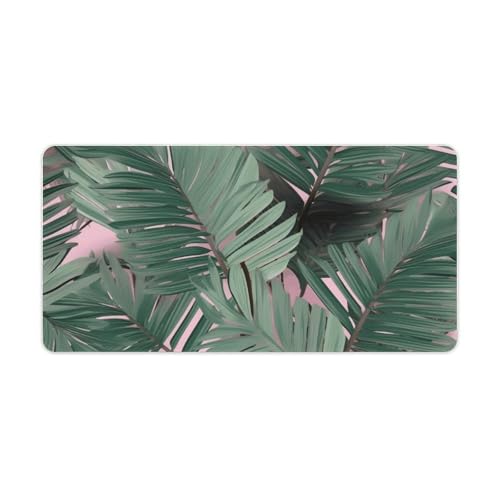 Tapis de souris grand format feuilles de palmier lavable et anti-glisse