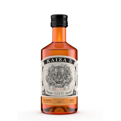 KAIZA 5 ORANGE GIN – 0,05 l - 43% | Creación de ginebra chispeante de Ciudad del Cabo | burbujeante – refrescante – suave con naranja, limón y enebro