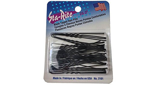 Sta-Rite 25PC 3" Tipped Hair Pin, 6PKS (Black)