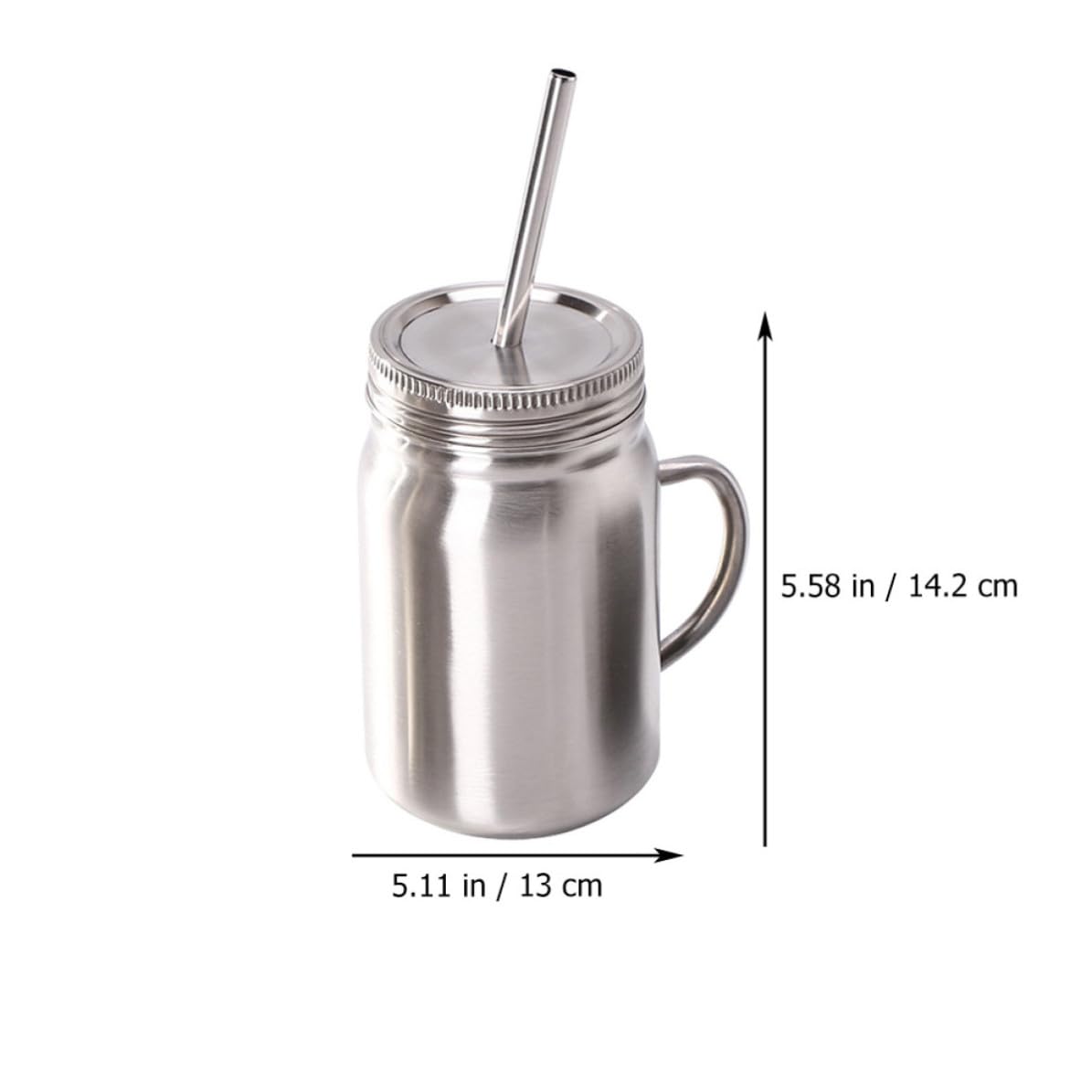 Zerodeko 2 Pezzi Barattolo Mason in Acciaio Inossidabile 500ml