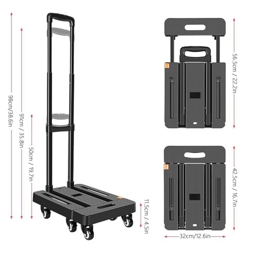 Carretilla plegable con 6 ruedas para equipaje miniatura 3