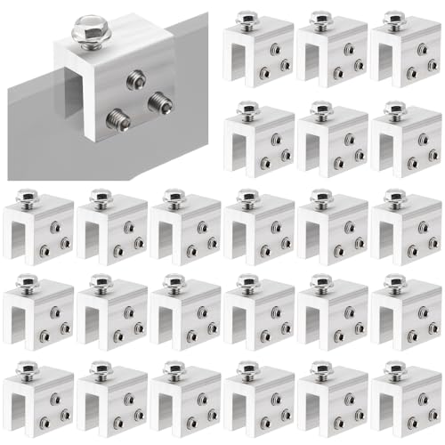 Racewill 24PCS Standing Seam Roof Clamps, Metal Roof Fixing Clamps, Racking Bracket for Solar Panel Module Installation, Starlink Base, Heat Cable and Snow Guard Attachment