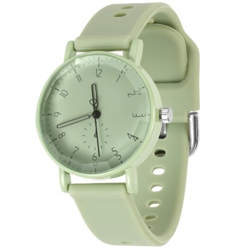 OFFCUP Damenuhr, Damen Analog Quarz Uhr mit Silikon Armband, Uhren Damen Sportlich Elegant Casual Armbanduhr Krankenschwester Quarzuhr Farbe Buntfarbig, 3 Zeiger, 38 mm Gehäusegröße-Mintgrün