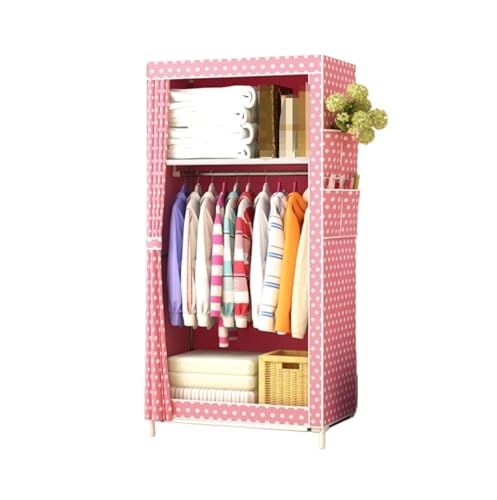 IWENZHKPA Armario Portátil Ropa Armario De Tela Simple, Estantes Guardarropa Portátiles Extraíbles, Estante For Ropa For Dormitorio Armarios Ropero(Pink,70x45x160cm)