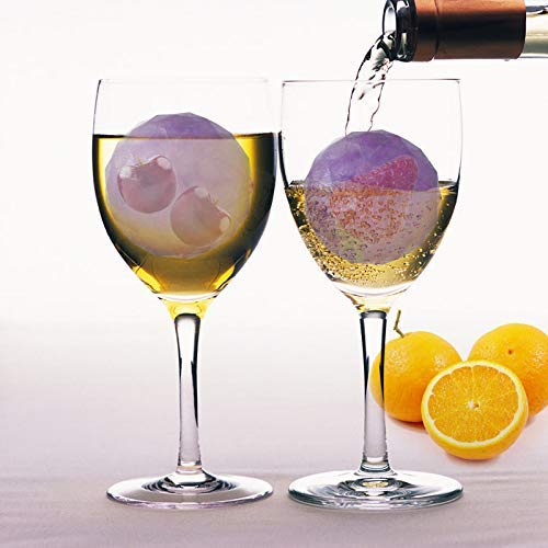 Ice Ball Mold, Silicone Round Ice Cube Maker with Funnel Diamond Shape Ice Balls Large Ice Cube Trays for Whisky, Cocktails, Bourbon, Handmade Food, BPA Free (2 Packs)