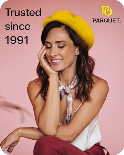 Image of Parquet Solid Color French Beret Hat. Classic French, Casual and Chic Lightweight Cap for Women
