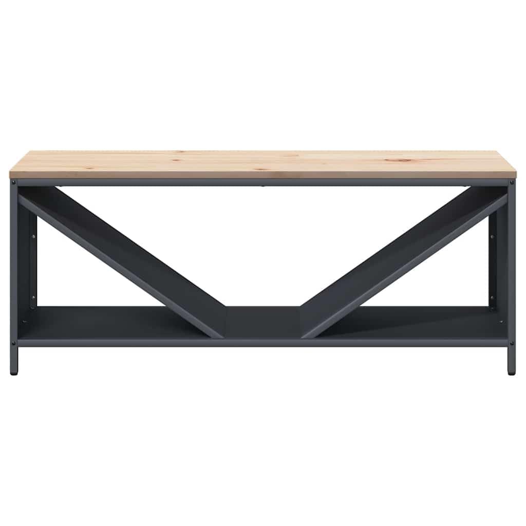Antracytowy regał na drewno opałowe z płytą drewnianą, 100,5 x 35,5 x 40 cm, stojak na drewno kominkowe ze stali walcowanej na zimno, solidne przechowywanie polan, dekoracyjny do kominka i na