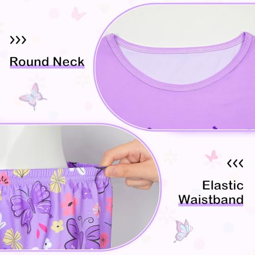 Play Tailor Girls Pajamas for Kids 2 PCS Summer Pjs Set Short Sleeve Top Sleepwear for Teen Girl 4-153