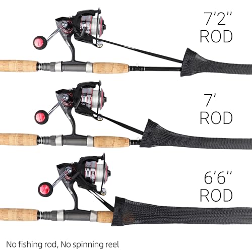 Image of RUNCL Fishing Rod Sleeves & Reel Bags, Spinning /Casting Rod Socks & Spinning /Baitcasting Reel Covers - Protection Solution, Space Saver, Perfect Storage - Fishing Pole Sleeves & Reel Pouch (2 Pack)