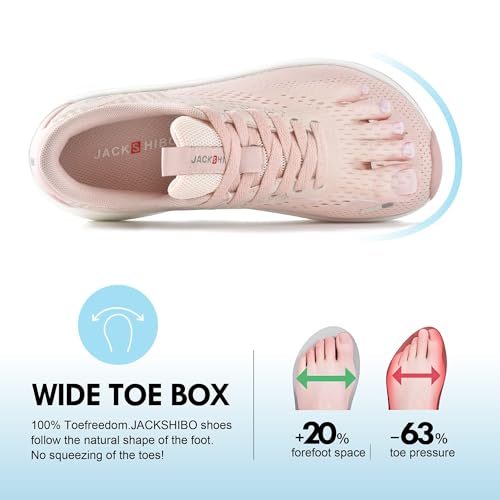 Image of JACKSHIBO Wide Toe Box Shoes Women Arch Support Zero Drop Wide Sneakers | Orthopedic, Plantar Fasciitis, Running, Walking, Athletic, Tennis, Gym, Workout, Supportive, Width, Cushion, Thick Sole