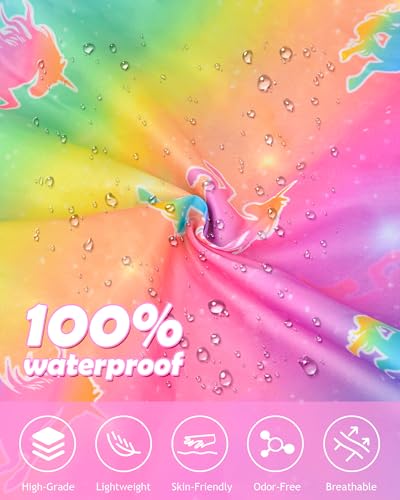 Image of OlyPegic Kids Rain Poncho with Hooded Reusable Waterproof Lightweight Ponchos Kids Boy Girl Raincoat Outwear