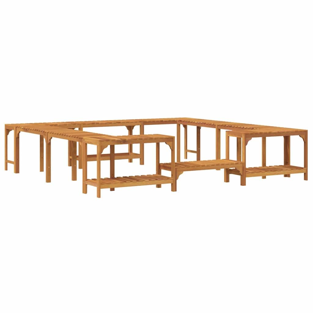 Ribete para bañera de hidromasaje marrón de 250 x 250 cm de madera maciza de acacia, juego completo para exteriores con construcción robusta y diseño moderno, revestimiento de madera resistente a la