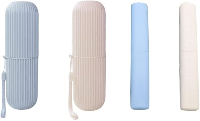 XINGSUI 4PCS Travel Toothbrush Case,Eco-Friendly Toothbrush Toothpaste Holder Carrier for Hiking Camping Business Trip