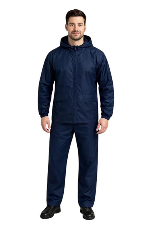 Boy's | Girl's Waterproof Rain Suit – Jacket & Pant Set | Lightweight Windproof Raincoat for Bike & Outdoor(Navy Blue)-image-49