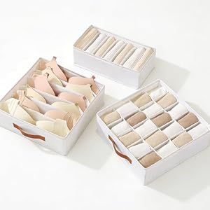 1ze1ziyo 下着収納ボックス 引き出し収納 収納ボックス ブラジャー ブラ 下着 靴下 小物入れ収納 下着収納ケース 3セット