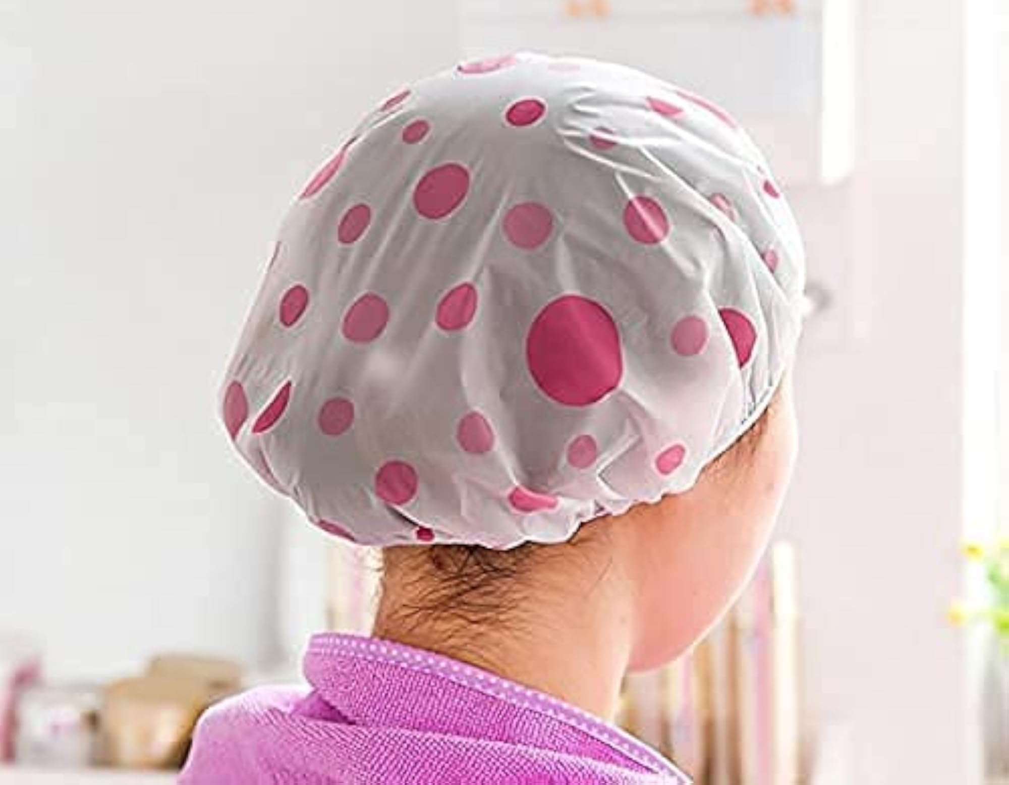 Waterproof & Reusable Elastic Bath Cap, Multicoloured