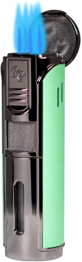 Rocky Patel Envoy 5 Torch Lighter, Gunmetal & Seafoam Green