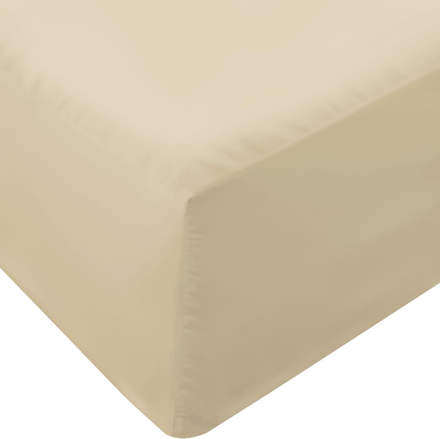 MR&MH Luxury King Size Fitted Sheet - 1800 Brushed Microfiber - 100% Brushed Polyester - 90 GSM - Extra Deep 40cm Pocket - Ultra-Soft, Wrinkle-Free, Easy Care - Cream - 198 x 152 cm