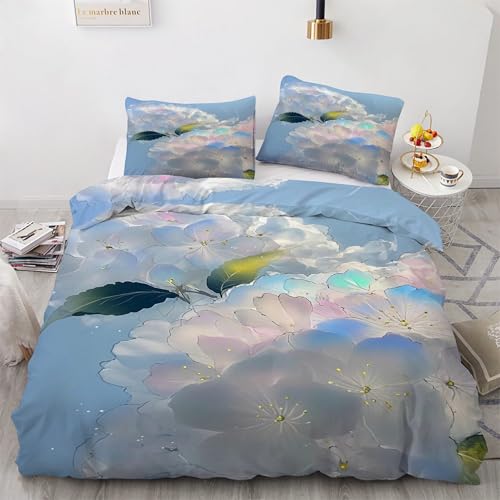 Housse couette en microfibre douce avec fermeture éclair pour un lit simple facile à border - 2