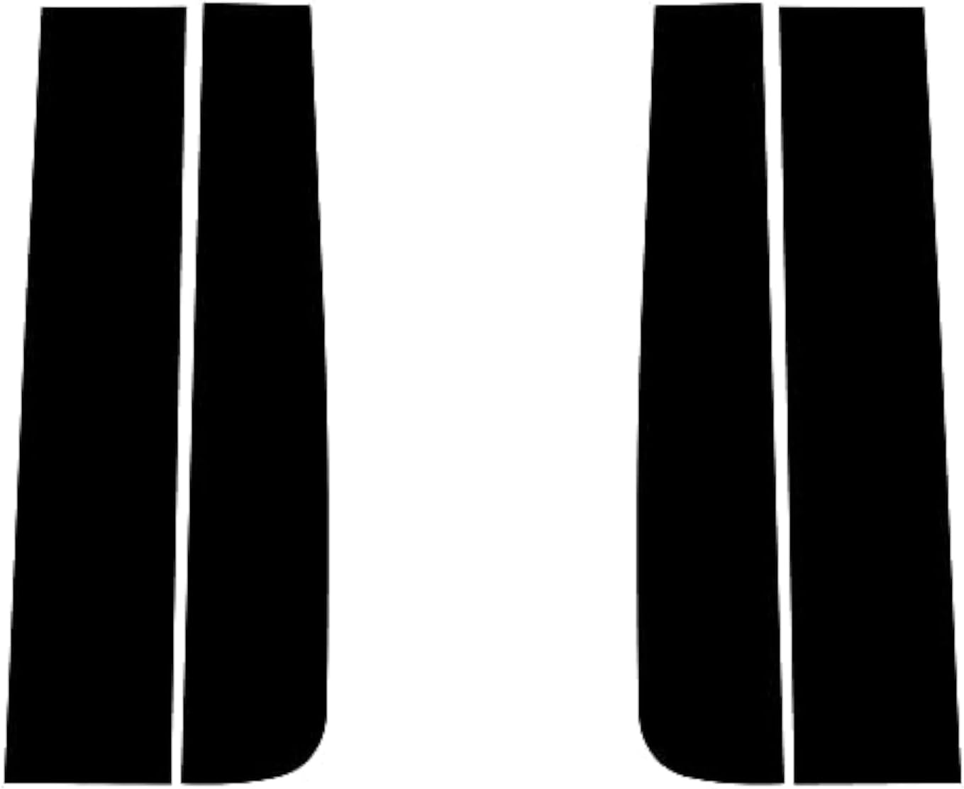 Rvinyl Pillar Post Window Trim Compatible with Ford F-150 2004-2014 (Regular Cab) - Gloss (Black)