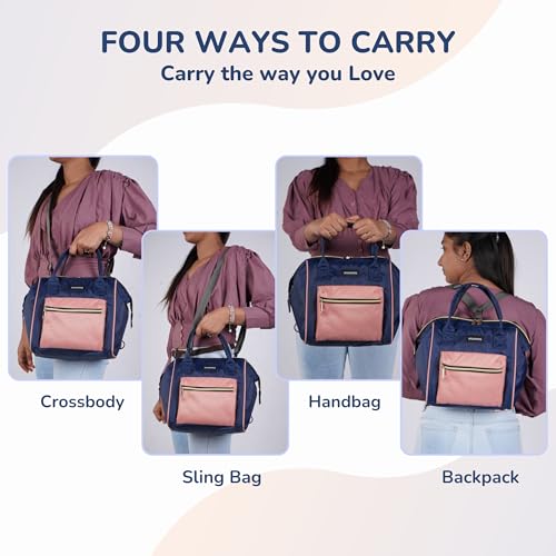 Image of MAMMA Diaper Bag for mothers for travel | Small Baby Bag for mother Travel, 3 ways carry | Mini Diaper Bags for Mom for Travel, Waterproof Baby Diaper Bag for mother carry with 9 months warranty