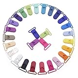 Sutoyuen 24pcs/Pack 1' 25mm Plastic Pacifier Clips/Suspender Clips Dummy Pacifier Holder for...