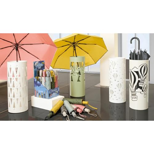 BRANDANI Dekoracyjny metalowy stojak na parasole balony na gorące powietrze biały 21 x wys. 55 cm