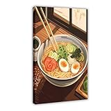OVUQF Ramen Art - Lienzo decorativo de comida japonesa para pared, 20 x 30 cm