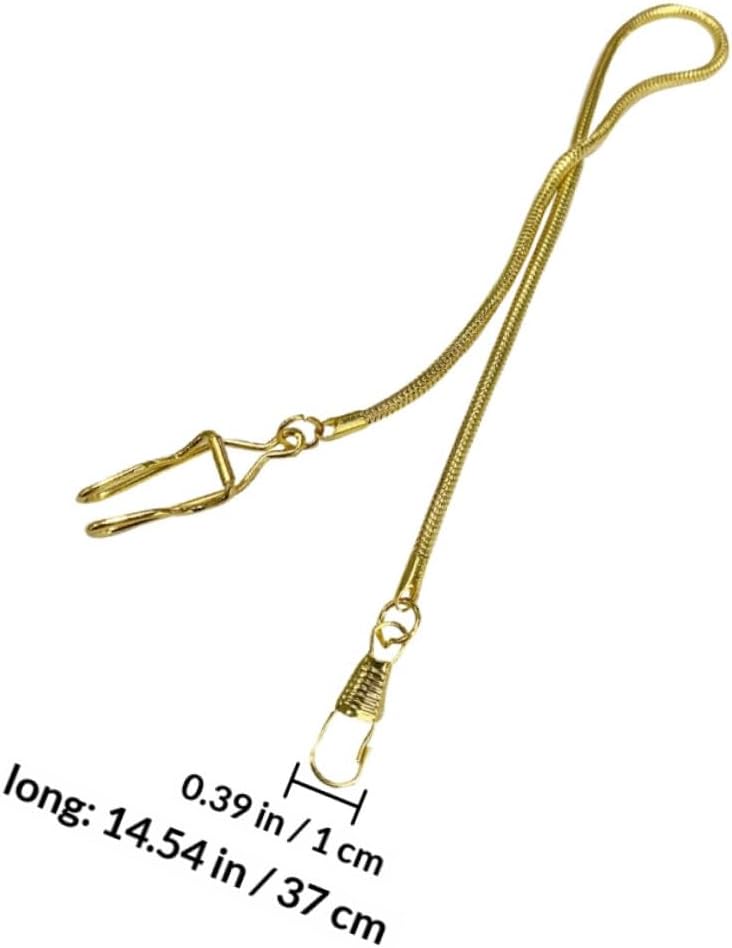 Outanaya 2pcs Gold Pocket Watch Chains Snake Link Metal Chain for Waistcoat Men’s Vintage Costume Accessory for Party and Holiday