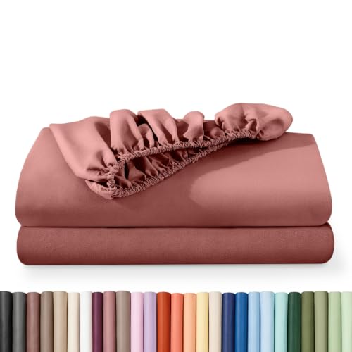 Bare Home 2-Pack Fitted Sheet 1800 Ultra-Soft (King, Dusty Rose)