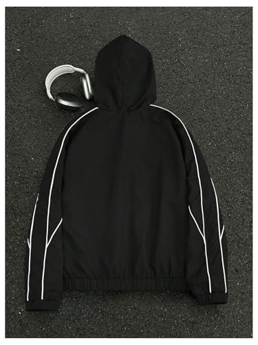 Men's Lightweight Windbreaker Jacket Zip Up Long Sleeve Hooded Athletic Jackets Outerwear2