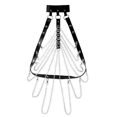 YiZYiF Men's Adjustable Leather Body Chest Harness Belt Clubwear with Fancy Buckles4