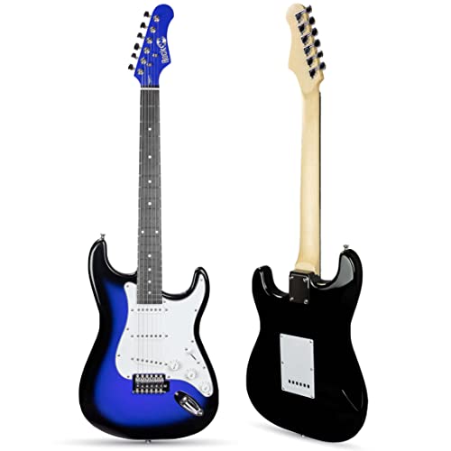 Rockjam 6 String Electric Guitar Kit, Right, Blue & Blue, Full-Size (Eg1-Bl-Sk-V) #TOP1