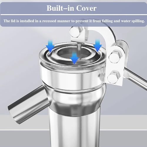 Stainless Steel Emergency Manual Water Well Hand Pump Kit - Durable Pitcher Pump for Efficient Water Drainage & Irrigation (58cm/22.8") - Ideal for Outdoor & Survival Use