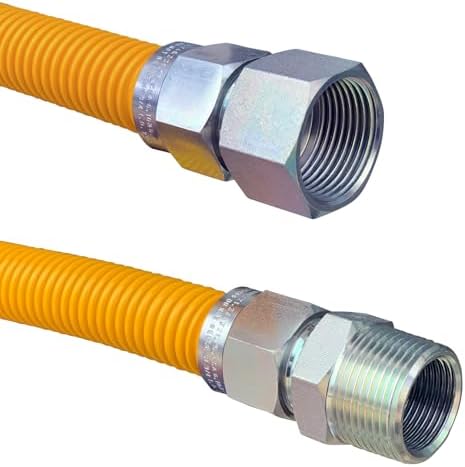 48" Stainless Steel Gas Connector with 3/4" and 3/4" Fittings