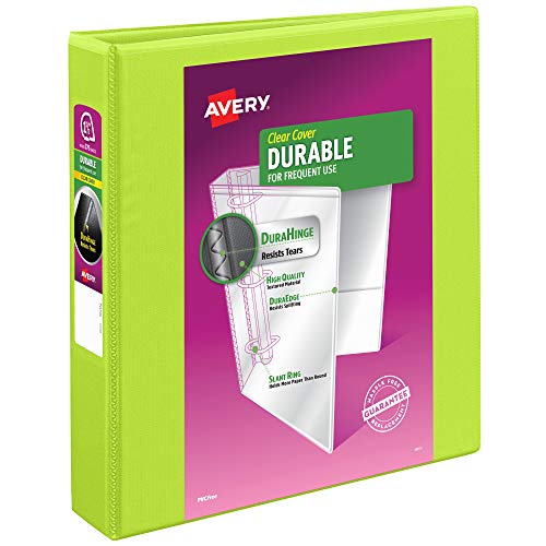 Avery Fichário durável com anéis inclinados de 3,8 cm, sortido, azul, laranja, rosa, branco, pacote