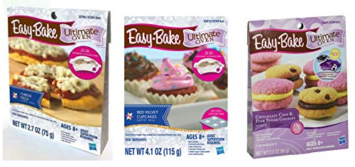 InterC Set of 3 Easy Bake Oven Mixes Refills -Pizza, Chocolate Chip and Sugar Cookies, Cupcakes