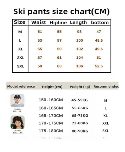 ZGXNYI Ropa De Esquí Hombre Mujer esquí Pantalones Holgados cálidos Sueltos esquí esquí Pantalones Invierno al Aire Libre Impermeable Mujer Nieve Snowboard Pantalones Ropa Traje De Esquí(Black,XXXL) - imagen 4