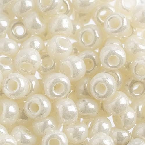 Preciosa Czech Seed Beads 32/0 (8mm) Opaque Ceylon Pearl Dyed - 250g Bulk Bag Beads for Jewelry Making and Crafts
